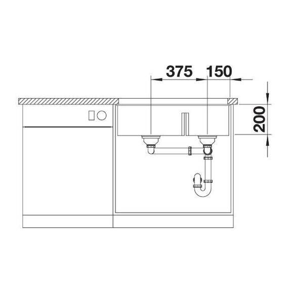 BLANCO SUBLINE 430/270-U Silgranit kawowy lewa, InFino