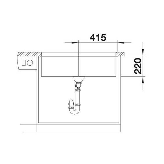 BLANCO SUBLINE 800-U Silgranit antracyt, InFino