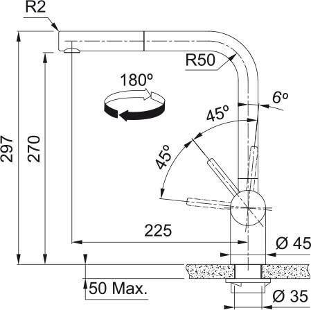 Bateria Franke Atlas Neo M pull-out  Antracyt 115.0628.210