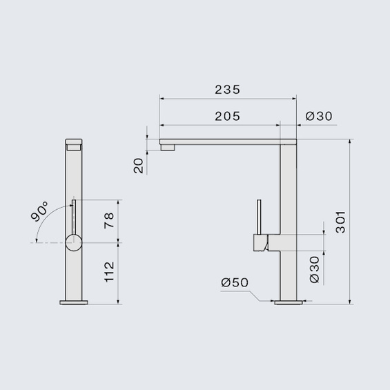 Bateria kuchenna Falmec Pure Steel Flat inox