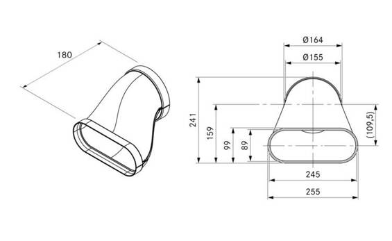 Bora EFRV110 Ecotube Przejście płaskie okrągłe prostopadłe 110 mm