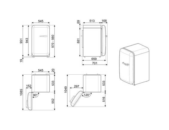 Chłodziarka wolnostojąca Smeg 50’s Style FAB10LCR5