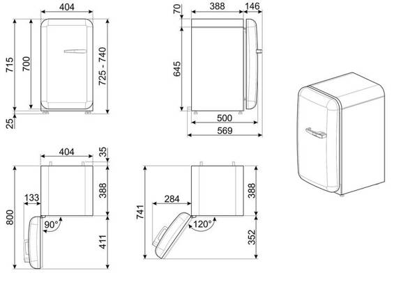 Chłodziarka wolnostojąca Smeg 50’s Style FAB5LPB5