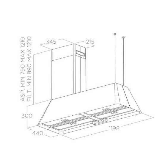 Okap Elica IKONA MAXXI PURE BL MAT/F/120 czarny PRF0171195 pochłaniacz