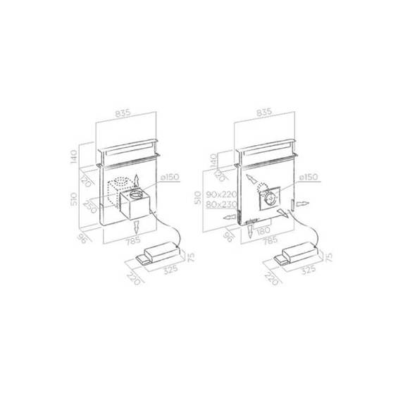 Okap Elica PANDORA BL/F/90 PRF0120979 pochłaniacz