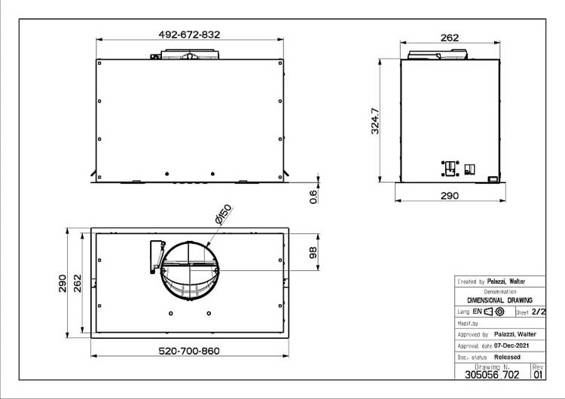 Okap Faber INKA LUX EVO BK MATT 70 305.0665.356