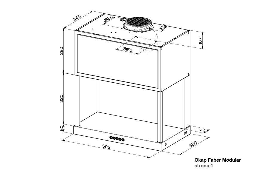 Okap Faber MODULAR F60 BK MATT 335.0706.645 przyścienny