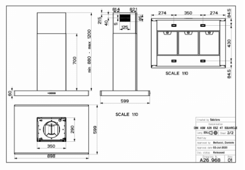 Okap Faber STILO COMFORT ISOLA BK MATT 90 325.0618.792