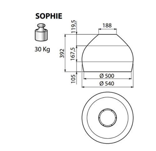 Okap Falmec Sophie Circle.Tech Isola 54 mosiądz antyczny 600m³/h wyspowy