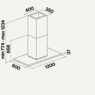 Okap Falmec Zenith NRS Isola 120cm 800 m³/h wyspowy