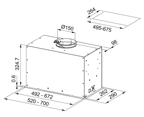 Okap Franke Box Flush Evo FBFE WH MATT A52 305.0665.366