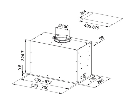 Okap Franke Box Flush Evo FBFE XS A70 305.0665.361