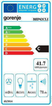 Okap do zabudowy w szafce Gorenje BHP62CLI