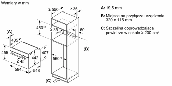 Piekarnik kompaktowy z mikrofalą do zabudowy Bosch CMG7241W1 biały