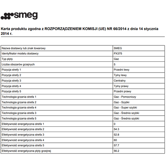 Płyta Smeg PX375 