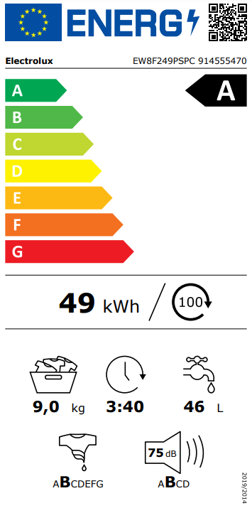 Pralka Electrolux EW8F249PSPC UltraCare 800 UniversalDose 9 kg