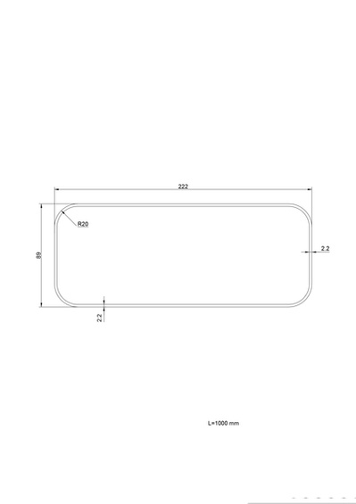 Rura prostokątna Elica 222x89x1000 mm KIT0120991