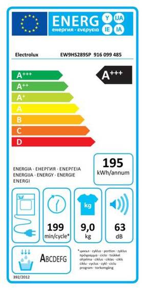 Suszarka Electrolux z pompą ciepła EW9HS289SP CycloneCare ProSteam 9 kg