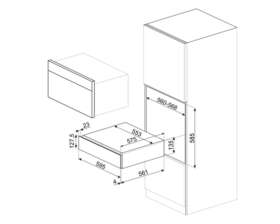 Szuflada do pakowania próżniowego SMEG CPV115G