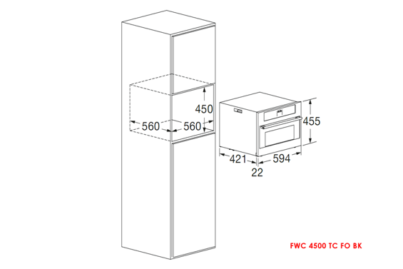 Winiarka kompaktowa do zabudowy Fulgor Milano FWC 4500 TC FO BK