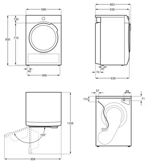 Wolnostojąca suszarka z pompą ciepła AEG TR838A4CP ABSOLUTECARE® 8 KG