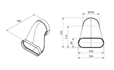 Wysyłka 24h! EFRV/1 BORA Ecotube przejście płaskie okrągłe prostopadłe wraz z materiałem uszczelniającym (1szt.) EAN-Code:4260326375657